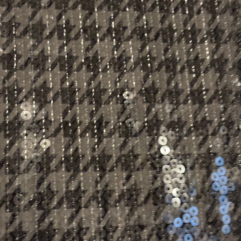 Chico's Silver Sequin Houndstooth Long Sleeve Sco… - image 7